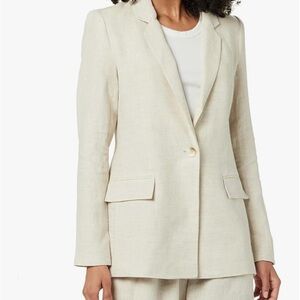 Women linen Cream Blazer The drop size xl
